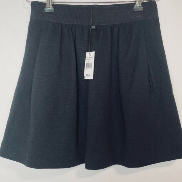 Milly Wool Blend Double Zipper Black Mini Skirt size 4 - Picture 2 of 11
